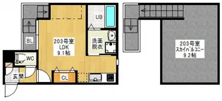 GRANDTIC 緑井【2階】の間取り