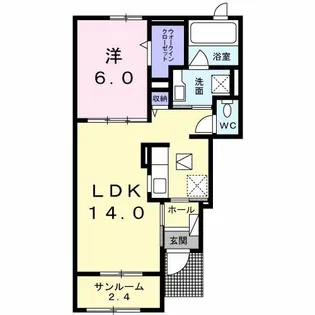 ラ ベレッツァ 北長野【1階】の間取り