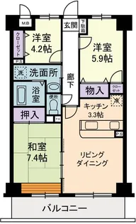 イーストヴィレッジ【6階】の間取り