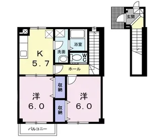 ハピアA棟【2階】の間取り
