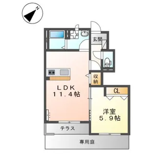 ベルシーナ鈴鹿A【1階】の間取り