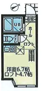 ユナイト新町レモンド【2階】の間取り
