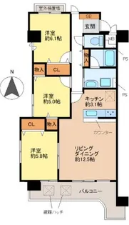 ラヴィーヌ砥堀【2階】の間取り