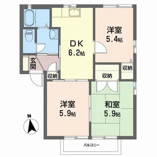 エスポワール E棟【2階】の間取り