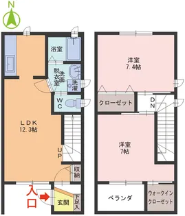 f フォルテ A棟【1階】の間取り