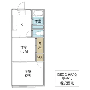 千代田コーポ A棟【2階】の間取り