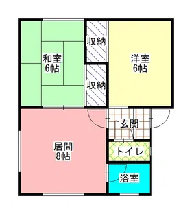 網走市緑町 植本アパート【2階】の間取り