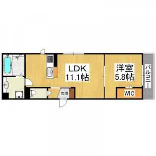 フェリーチェヴェント【2階】の間取り