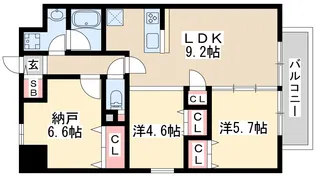 ラフィネール大阪十三【8階】の間取り