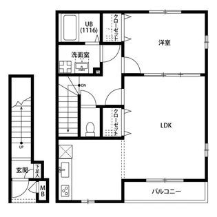 アンプルール リーブル 旗本【2階】の間取り