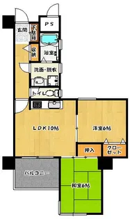 福岡県福岡市中央区荒戸2【マンション】の間取り