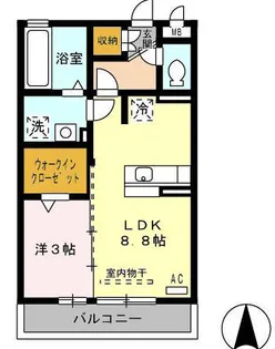 愛知県名古屋市天白区中坪町【アパート】の間取り