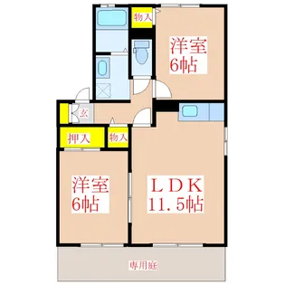 ヴェルドミール隼人 A棟【1階】の間取り