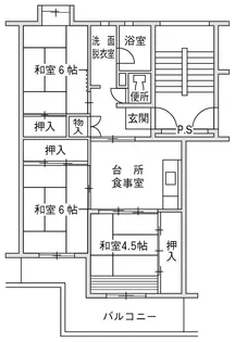 大阪府大阪市城東区古市3【一戸建】の間取り