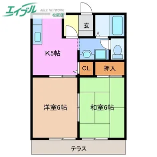 光ヶ丘コーポ北山B【1階】の間取り
