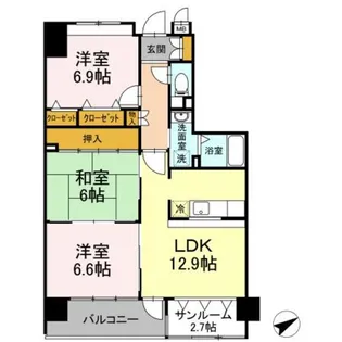 ソレイユ華【4階】の間取り