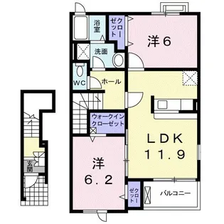 ブリッサ宮 B【2階】の間取り