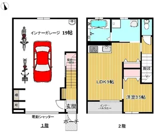 ガレージハウス FUJI PIT【1階】の間取り