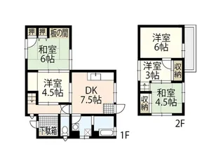 広島県広島市南区南大河町【一戸建】の間取り