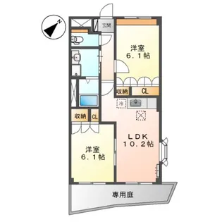 2LDKの間取り画像