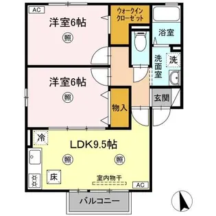 セジュールアルカディア B棟【1階】の間取り