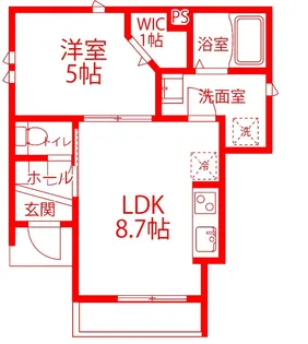カーサ ソレアード【1階】の間取り