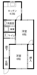 コーポケヤキ【1階】の間取り