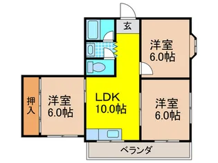 スカイハイツ【1階】の間取り