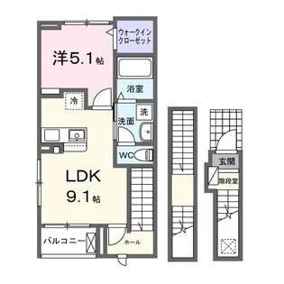 福岡県北九州市小倉南区守恒3【アパート】の間取り