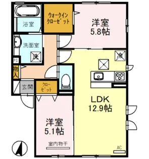 アローラ【1階】の間取り