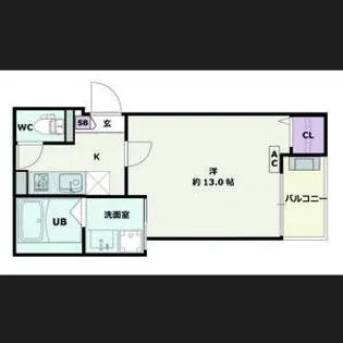 1Kの間取り画像