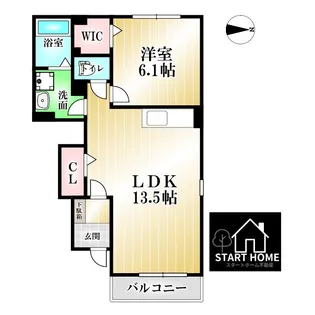 1LDKの間取り画像