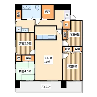 ル・パルクメゾン蒔田【7階】の間取り