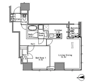 White Tower Hamamatsucho【5階】の間取り
