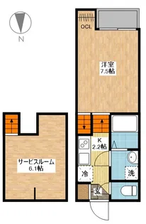 1SKの間取り画像