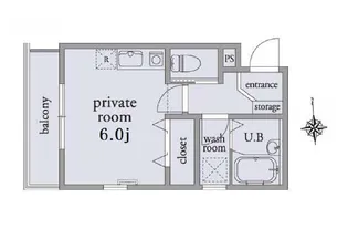 アーベインテラス舟渡【2階】の間取り