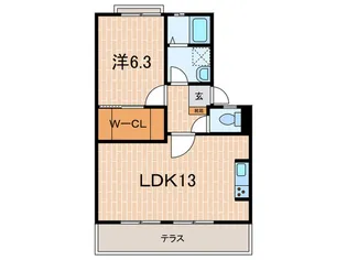 ドエル仁川【1階】の間取り