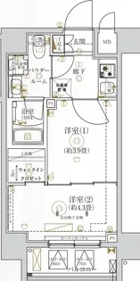 ガリシア亀戸【4階】の間取り