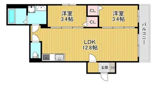 大阪府大阪市城東区東中浜9【アパート】の間取り