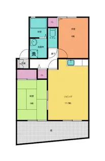 マガタコーポ東宮I【1階】の間取り