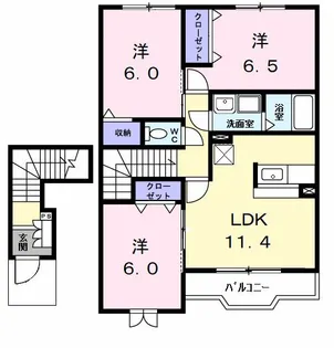 愛知県あま市本郷三反地【アパート】の間取り