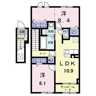 メゾンドラーゴ【2階】の間取り