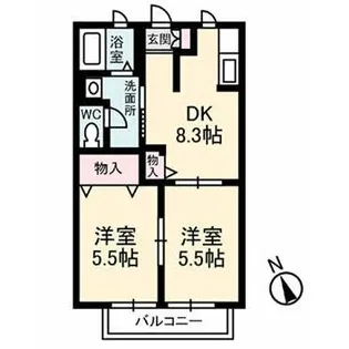 ムーンレイク【2階】の間取り
