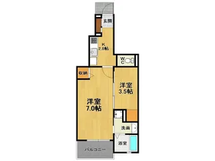 サニーフラット伊丹【1階】の間取り