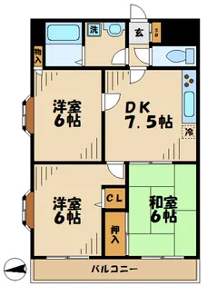 リッジモントゥ鶴牧【1階】の間取り