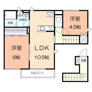 ウィングコートOKI【2階】の間取り