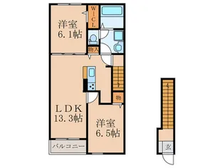 フルール レジデンスII【2階】の間取り