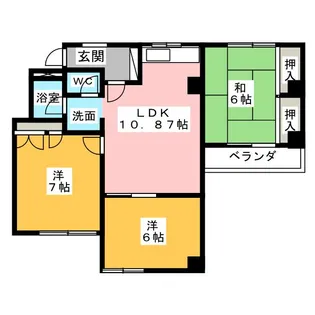 第7スカイパレス【2階】の間取り