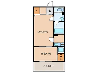 ニュ-エレガント東山【1階】の間取り