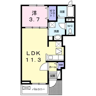 エバンレジデンスII【1階】の間取り